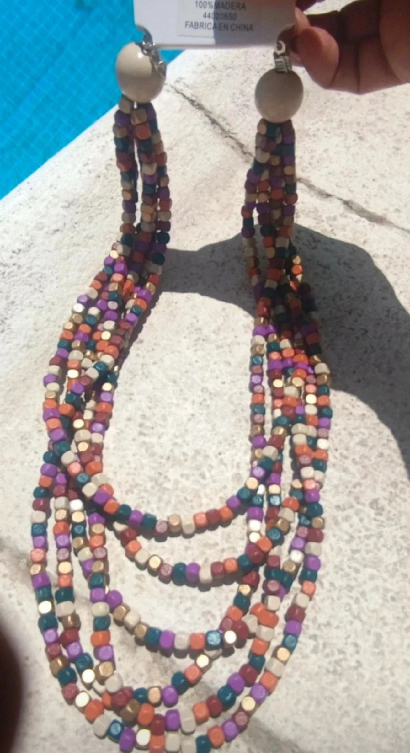 Wooden Necklace. Multiple Wraps. Multicolor – photo 6